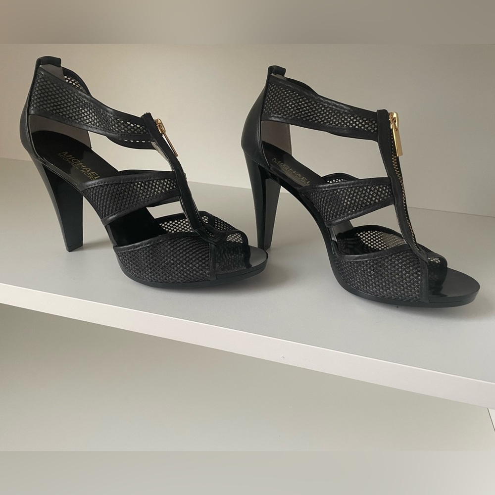 Michael Kors Berkeley T-Strap Mesh Heels